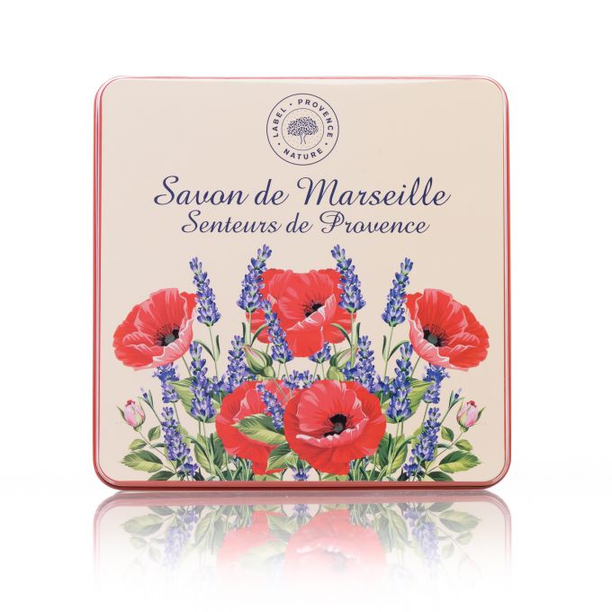 BOITE D COQUELICOT LAVANDE CREME