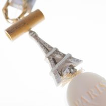 TRESSE A SAVON TOUR EIFFEL TAUPE ROND PARIS BLANC