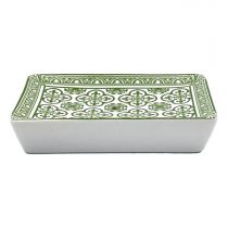 PORTE SAVON FLEUR DE LYS VERT + CONTOUR FRISE