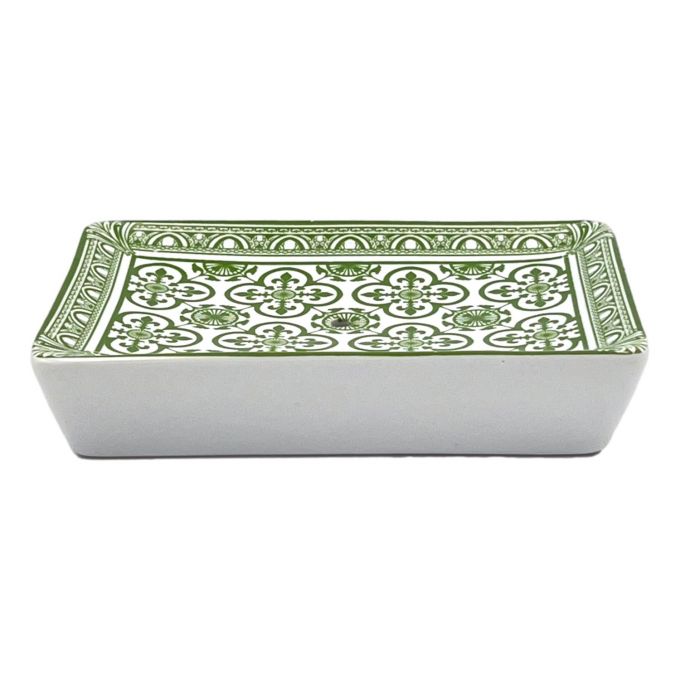 PORTE SAVON FLEUR DE LYS VERT + CONTOUR FRISE