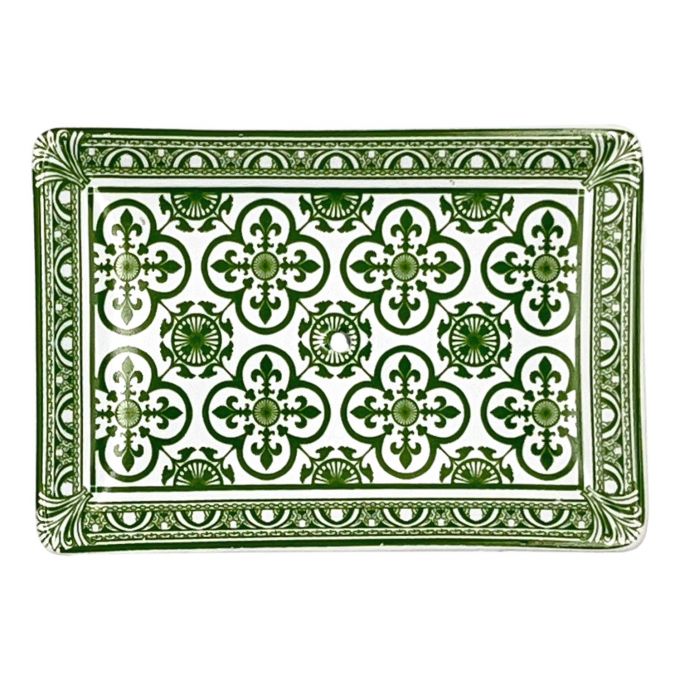 PORTE SAVON FLEUR DE LYS VERT + CONTOUR FRISE