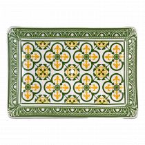 PORTE SAVON FLEUR DE LYS VERT JAUNE + CONTOUR FRISE