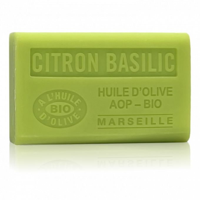 SAVON À L'HUILE D' OLIVE BIO CITRON BASILIC 