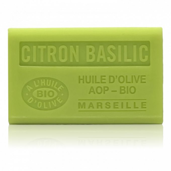 SAVON À L'HUILE D' OLIVE BIO CITRON BASILIC 