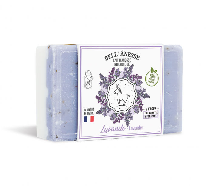 SAVON DOUBLE FACE 125G LAVANDE ET LAIT D'ANESSE BIO GOMMANT