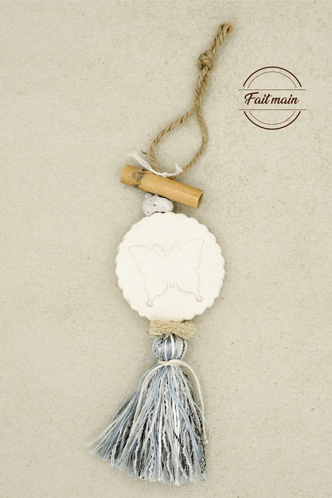 Tresse Papillon - Pompom Bleu