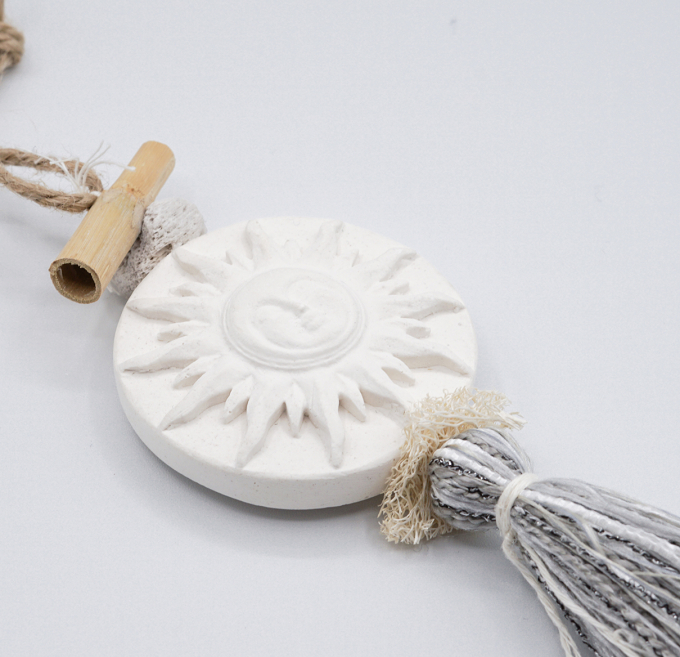 copy of TRESSE COEUR BLANC FLEUR DE COTON BOULE LAVANDE-MEDAILLON CIGALE PLATRE