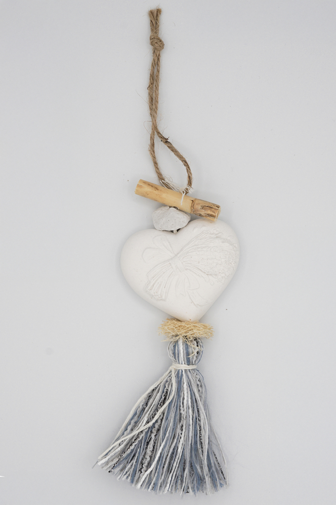 copy of TRESSE COEUR BLANC FLEUR DE COTON BOULE LAVANDE-MEDAILLON CIGALE PLATRE